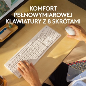 Set tastatura si mouse Logitech MK295, wireless, alb, cu tehnologie SilentTouch - Img 3