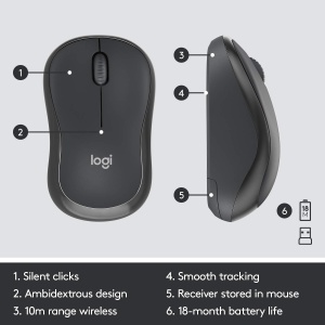 Set Tastatura si Mouse Logitech MK295, Wireless, SilentTouch, QWERTY, Negru - Img 5