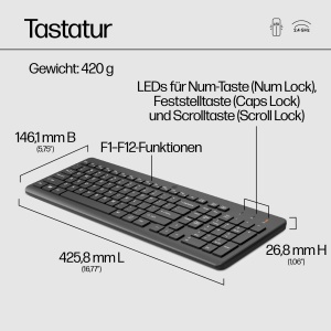 Set tastatura si mouse wireless HP 330, QWERTZ, 2,4 GHz, negru - Img 5