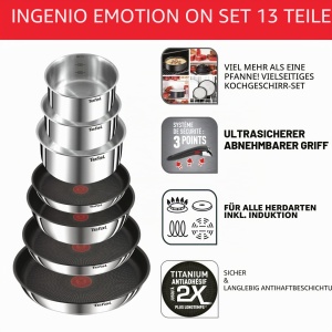 Set Tefal Ingenio Emotion, 13 piese, inox, antiaderent, inductie - Img 3