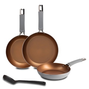 Set tigai BERGNER Reeco - 3 tigai inductie 18-22-26 cm spatula din aluminiu