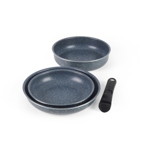 Set tigai Russell Hobbs Nightfall Stone, 3 piese, aluminiu, antiaderent, compatibil inductie