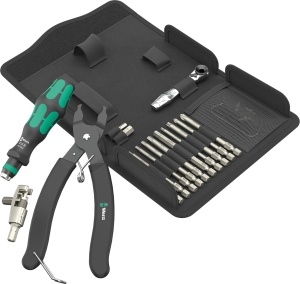 Set unelte Wera 9532 pentru bicicleta, 20 piese, inclusiv Kettennieter
