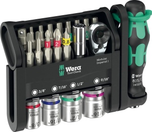 Set unelte Wera Tool-Check Modular 21 piese, inclusiv bituri si ratchet