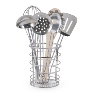 Set ustensile de bucatarie pentru copii Melissa Doug, 7 piese, din lemn si otel inoxidabil