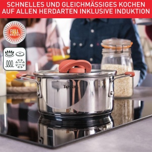 Set vase de gatit Tefal OptiSpace G721SD 13 piese otel inoxidabil compatibil inductie - Img 5