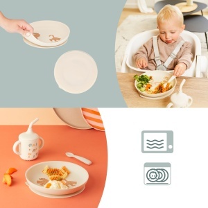 Set vase pentru bebelusi Babymoov Little Roar 3 piese BPA-free 9 luni silicon rezistent - Img 5