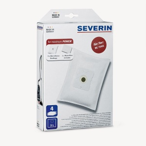 SEVERIN Set de pungi pentru aspirator, 4 bucati, cu inchidere igienala, microfleece (4 straturi), 3 litri, inclusiv filtru de protectie a motorului, filtrare ridicata a prafului fin, operare usoara, SB 7218 - Img 2