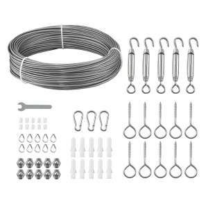 Sfoara din otel inoxidabil VEVOR 2 mm, 35,1 m, rezistenta 2 kN