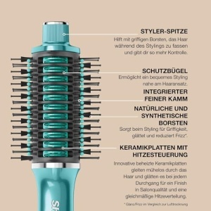 Shark Glossi HT302EUTL Styler 2-in-1 Turcoaz Volum si Finisaj Lucios - Img 11