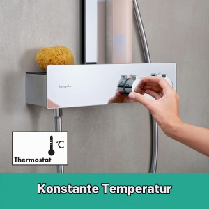 Sistem de dus hansgrohe Rainfinity 250 EcoSmart cu termostat, crom, 3 straluri - Img 4