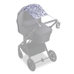 Sistem de umbrire pentru carucior Hauck, 100 poliester reciclat, UV 50, gri floral