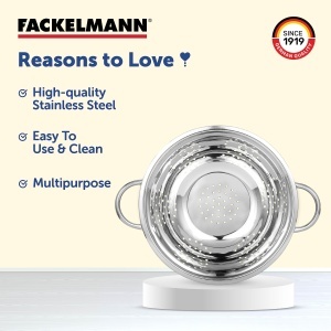 Sita din inox Fackelmann, 30 x 10 x 24 cm, cu manere, argintie - Img 4