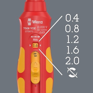 Slefuitor cu cuplu Wera 7508 VDE, 5 setari de moment, prindere hexagonala de 9 mm - Img 4