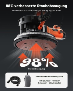 Slefuitor electric VEVOR ZL225-MCL, 1150 W, 255 mm, cu LED si maner telescopic - Img 3