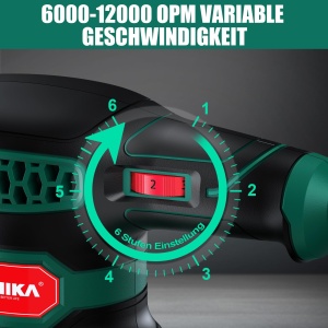 Slefuitor orbital HYCHIKA 300W 125mm 6 viteze cu 16 discuri abrazive - Img 3
