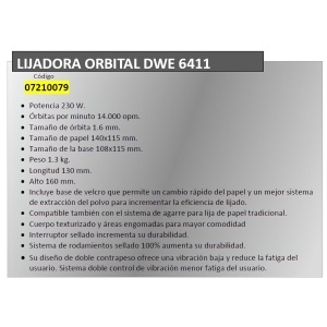 Slefuitor Vibrant DeWalt DWE6411-QS 230W cu Sistem de Prindere Velcro - Img 5