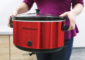 Slow Cooker Elite Gourmet MST-900RXT, 8L, 300W, Culoare Metallic-Rot - Img 5