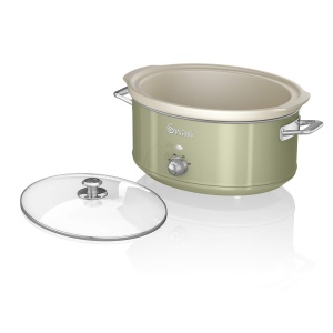 Slow Cooker Swan Retro SF17031GNEU, 6.5L, 320W, Verde, Design Vintage - Img 5