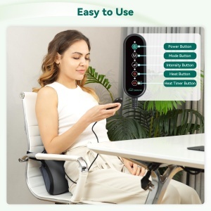 Snailax Perna Lombara cu Masaj si Incalzire Memory Foam 8 Capete Shiatsu 3 Intensitati - Img 7