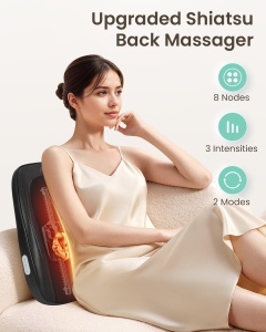 Snailax Shiatsu Masaj pentru Spate si Gat Cu Incalzire si Design Portabil - Img 2