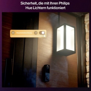 Sonerie video Philips Hue Secure, camera exterior 2K, vedere larga, negru - Img 3