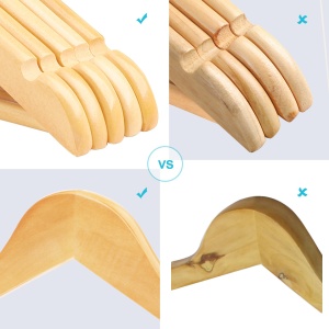 SONGMICS Umerase pentru copii set de 20 de umerase pentru copii 35 cm lungime Umerase din lemn lemn masiv cu punte antiderapanta pentru pantaloni si c - Img 7
