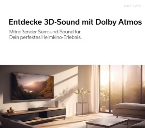 Soundbar Denon DHT-S218 cu Subwoofer Integrat, Dolby Atmos, Bluetooth, Negru - Img 2
