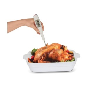 Spatula din silicon Metaltex cu termometru digital, alba, 22,8 x 12,4 x 3,8 cm - Img 3