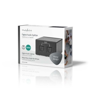 Splitter audio digital Nedis TosLink 2-Weg, 2 iesiri, metal, negru - Img 6