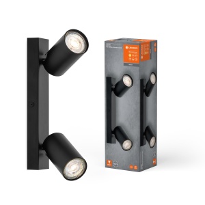 Spot LED cu 2 x 3,4W LEDVANCE, 460lm, GU10, 2700K, Negru