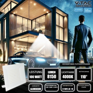 Spot LED Exterior V-TAC E-SERIES 100W, 8150 Lumen, Negru - Img 3