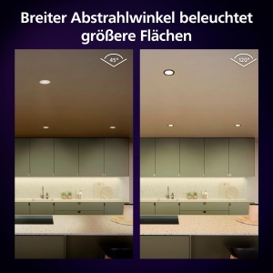 Spot LED incorporabil Philips Hue Slim, 90 mm, Alb si Colorat, Bluetooth, Control vocal - Img 3