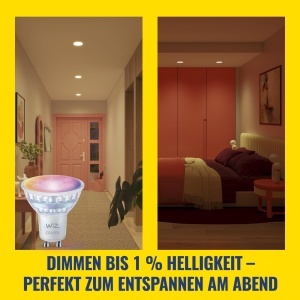 Spot LED Inteligent WiZ GU10, 50W, Culoare Completa, Dimabil, 4 Buc - Img 3