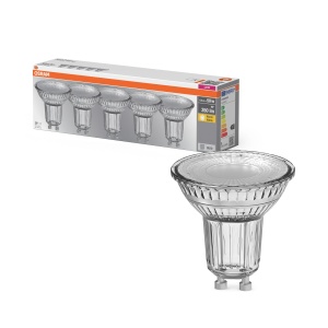 Spot LED Osram PAR16 4,3W 2700K cald, GU10, 350 lm, 5-Pack
