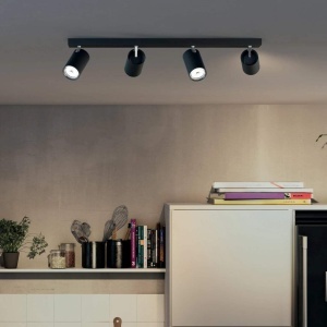 Spoturi LED Philips myLiving Kosipo 4 becuri GU10 negru design elegant - Img 2