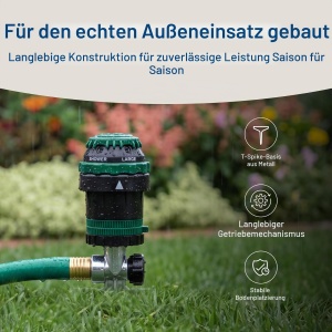 Sprinkler cu getrie Orbit H2O-Six, 6 moduri de pulverizare, verde - Img 7