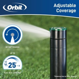 Sprinkler de gradina Orbit Saturn III, raza medie, ajustabil, negruverde - Img 2