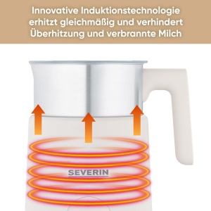 Spumant de lapte cu inductie SEVERIN Design Spumant electric de lapte cu recipient din otel inoxidabil spumare rece si calda functie de ciocolata potr - Img 5