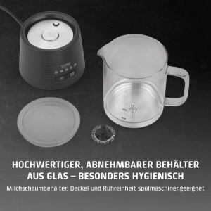 Spumator de lapte Caso CappuLatte, capacitate 250 ml, design din sticla, 5 functii - Img 6