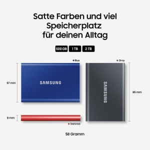 SSD Portabil Samsung T7, 1 TB, USB 3.2 Gen.2, Culoare Gri - Img 9