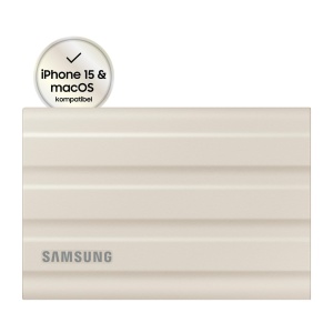 SSD portabil Samsung T7 Shield, 1 TB, USB 3.2 Gen.2, 1.050 MB/s citire, 1.000 MB/s scriere, hard disk extern robust pentru exterior pentru Mac, PC si smartphone, bej, MU-PE1T0K/EU - Img 2
