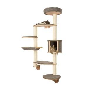 Stalp de zgariat de perete pentru animale de companie Kerbl Dolomite Tofana XL stalp de zgariat pentru pisici gri 70x45x185cm pentru mai multe pisici  - Img 1