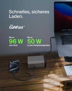 Statia de andocare Belkin USB-C 11-in-1 Pro GaN, 150 W, suport pentru 3 monitoare - Img 3