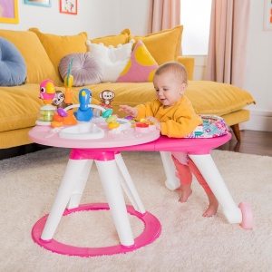 Statia de Joaca 2-in-1 Bright Starts Around We Go Tropic Coral, 10 Activitati, Roz - Img 3