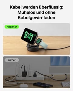 Statie de incarcare inductiva Belkin UltraCharge Pro 2-in-1, 25W, negru - Img 7