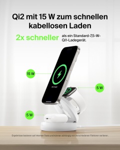 Statie de incarcare wireless Belkin BoostCharge 3-in-1 Qi2 15W - Img 3