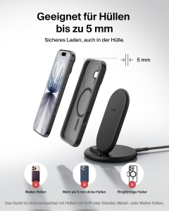 Statie de incarcare wireless Belkin BoostCharge, 9W, negru, cu cablu de 1,5m - Img 5