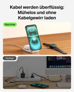 Statie de incarcare wireless Belkin UltraCharge 2-in-1, 25W, alba - Img 6