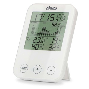 Statie Meteo Alecto WS-1200, Masurare Temperatura, Umiditate, Pluviometru, Alb - Img 3